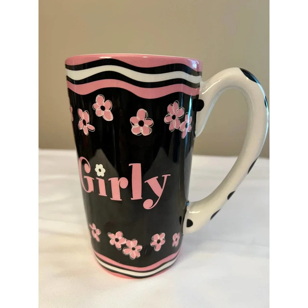 By Ganz Girly Mug Black & Pink‎ 6